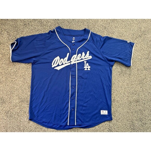 True Fan Genuine Los Angeles Dodgers Royal Blue Embroidered Jersey Size 3XL - Picture 1 of 7
